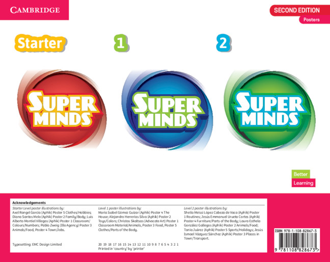 Tiskanica Super Minds Levels 1–2/Starter Poster Pack British English Carmen Zavala Iturbe