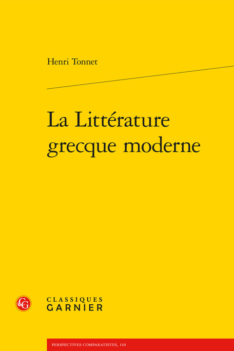 Knjiga La Littérature grecque moderne Tonnet henri