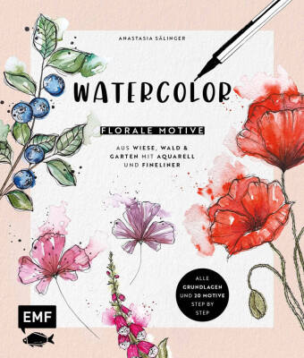 Книга Watercolor - Florale Motive aus Wiese, Wald & Garten mit Aquarell und Fineliner 