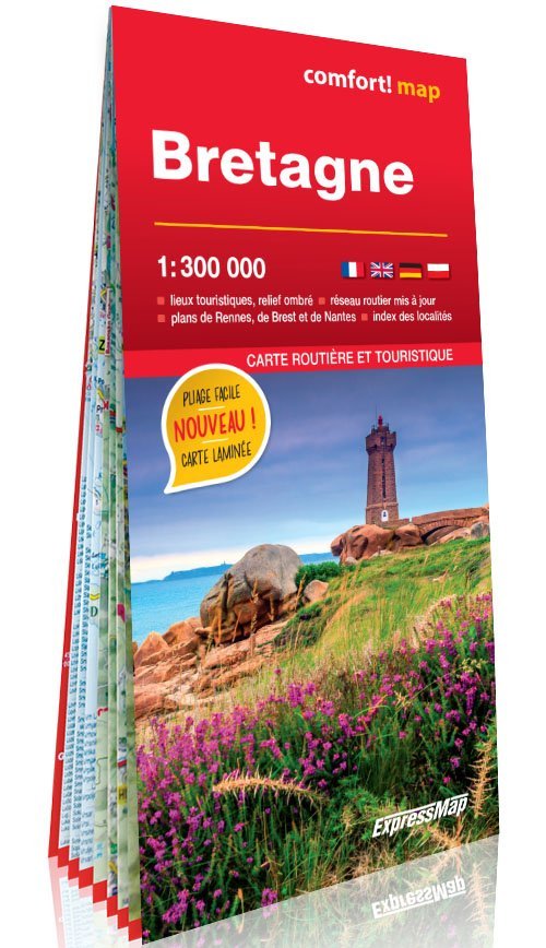 Книга Bretagne 1/300.000 (carte grand format laminée) 