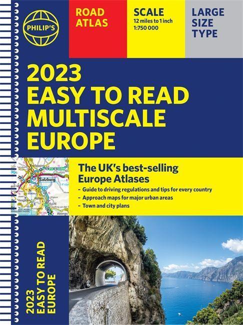 Book 2023 Philip's Easy to Read Multiscale Road Atlas Europe PHILIP'S MAPS