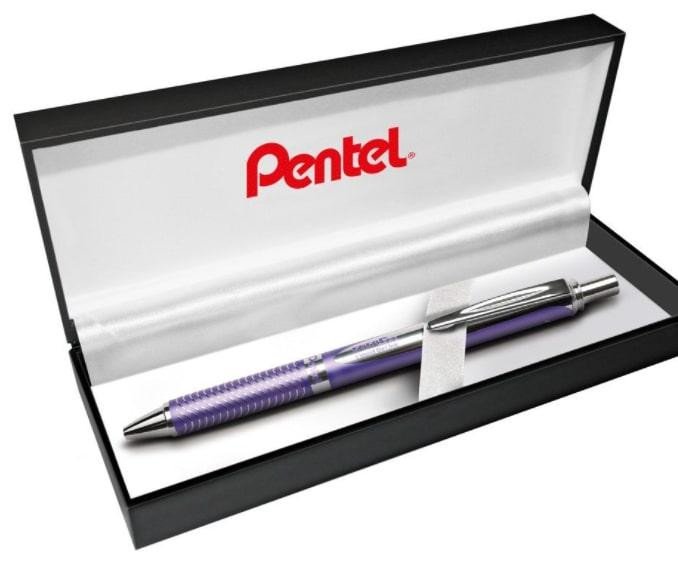 Papierenský tovar Pero gelové Pentel EnerGel BL407 - fialové 0,7mm v dárkové krabičce 