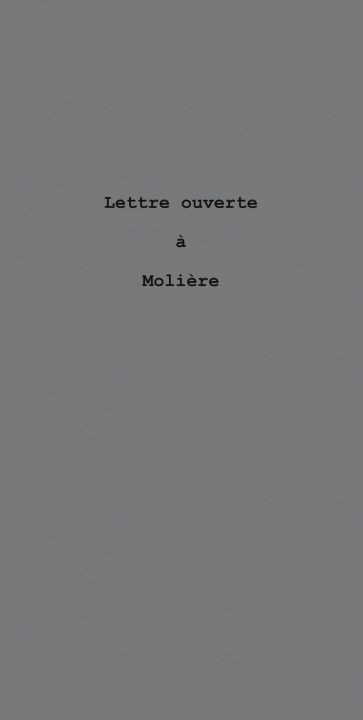 Книга Lettre ouverte à Molière Berutti