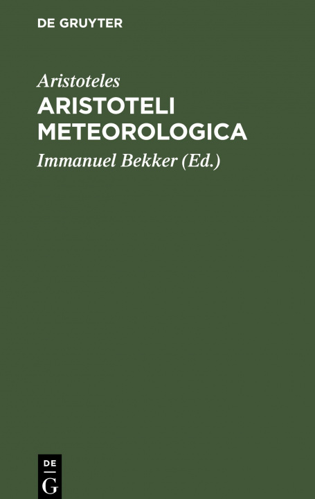 Könyv Aristoteli Meteorologica 