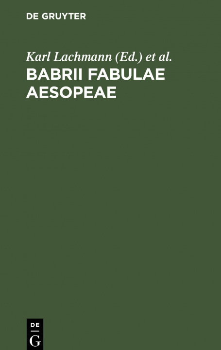 Kniha Babrii Fabulae Aesopeae August Meineke