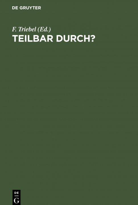 Knjiga Teilbar durch? No Contributor