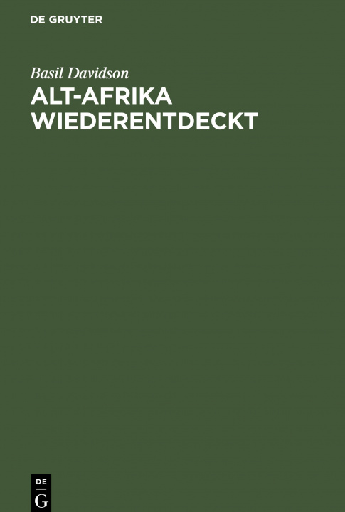 Livro Alt-Afrika Wiederentdeckt Basil Davidson