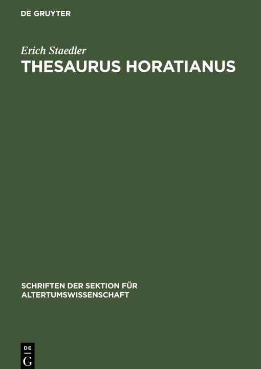 Книга Thesaurus Horatianus Erich Staedler