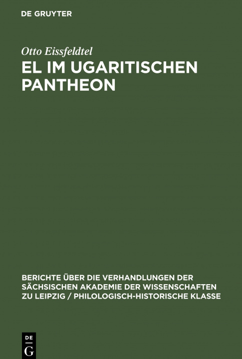 Книга El im ugaritischen Pantheon Otto Eissfeldtel