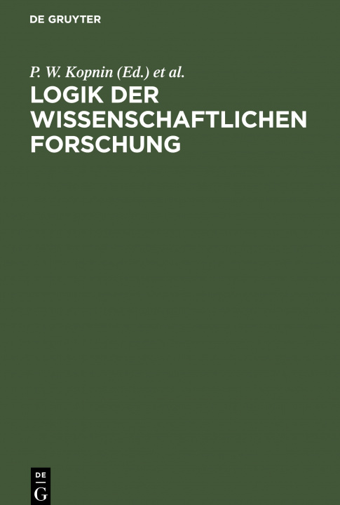 Knjiga Logik der wissenschaftlichen Forschung M. W. Popowitsch