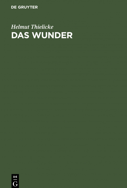 Knjiga Wunder Helmut Thielicke