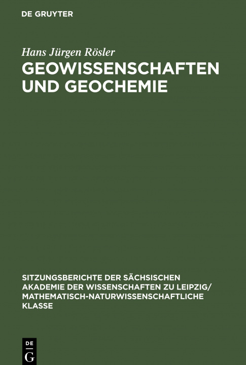 Book Geowissenschaften und Geochemie Hans Jürgen Rösler