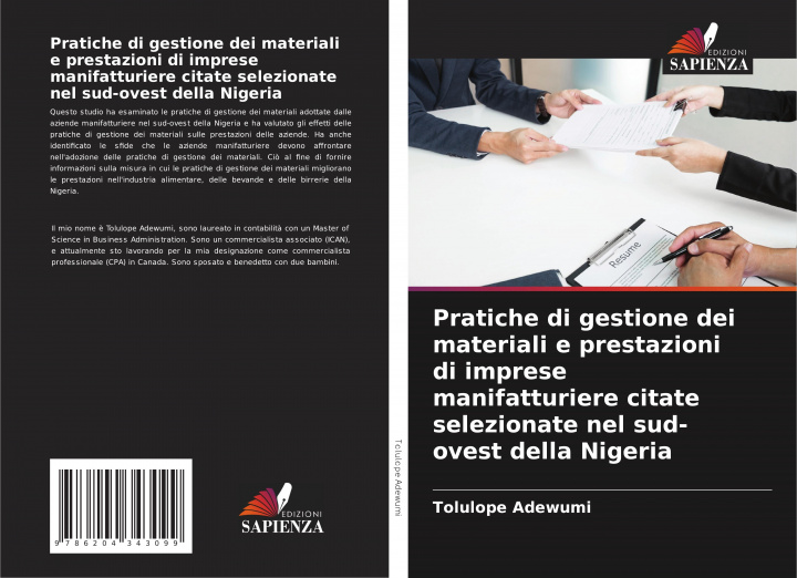 Kniha Pratiche di gestione dei materiali e prestazioni di imprese manifatturiere citate selezionate nel sud-ovest della Nigeria 