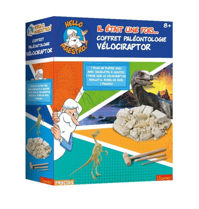 Igra/Igračka HELLO MAESTRO - COFFRET PALEONTOLOGIE - IL ETAIT UNE FOIS L'HOMME - VELOCIRAPTOR UPYAA