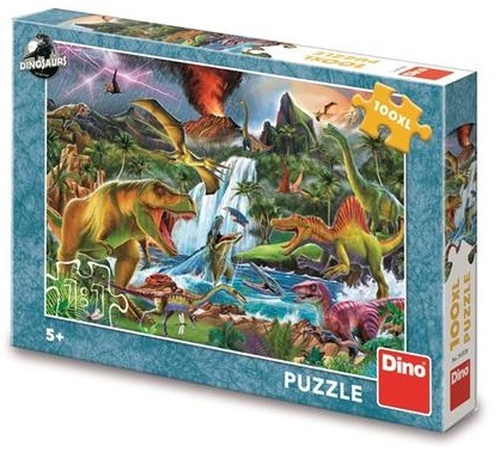 Hra/Hračka Puzzle 100XL Boj dinosaurů 