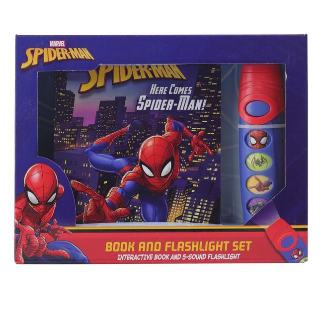 Kniha Marvel Spider-Man: Here Comes Spider-Man! Book and 5-Sound Flashlight Set: Book and Flashlight Set [With Flashlight] 