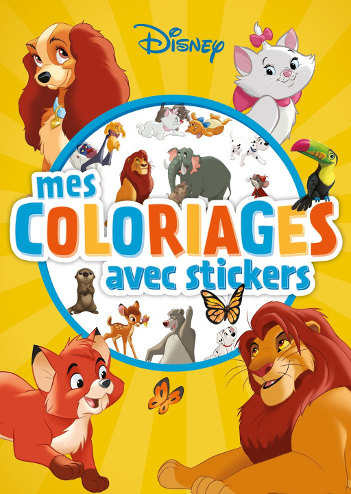 Carte VARIOUS DISNEY - Mes coloriages avec stickers - Animaux 
