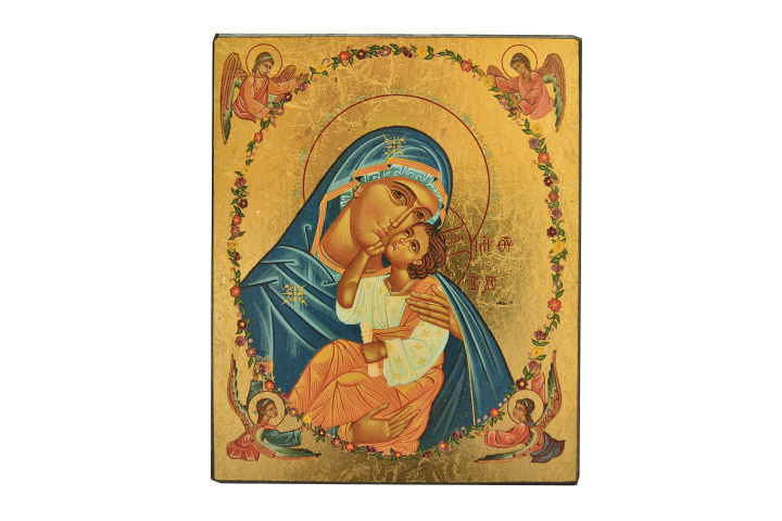 Hra/Hračka La Vierge au manteau - Icône dorée à la feuille 15x18 cm - 1186.67 collegium