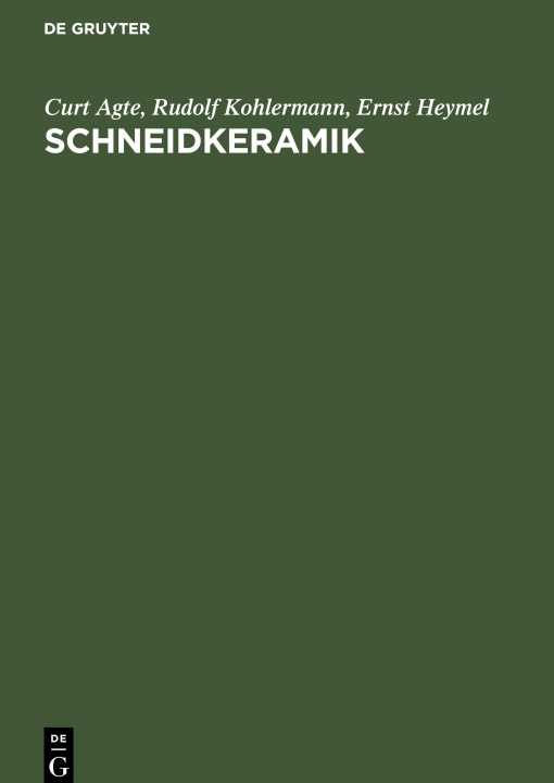 Kniha Schneidkeramik Rudolf Kohlermann