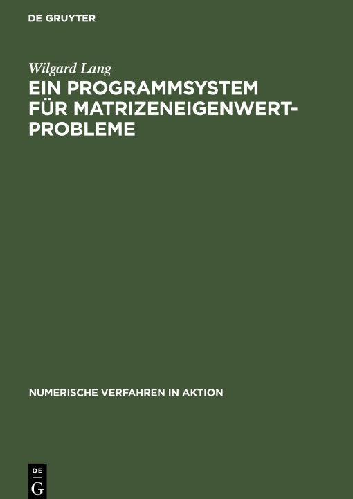 Könyv Programmsystem fur Matrizeneigenwertprobleme 