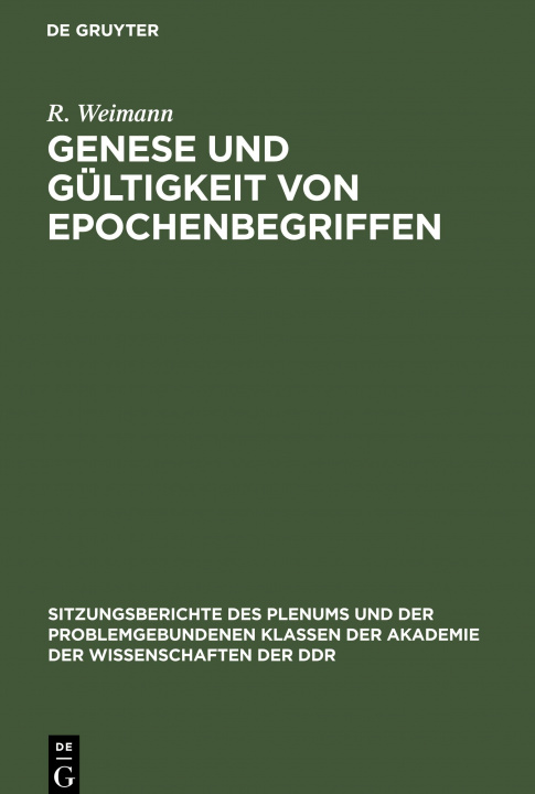 Книга Genese und Gultigkeit von Epochenbegriffen 