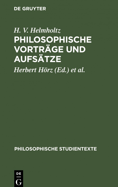 Kniha Philosophische Vortrage und Aufsatze 