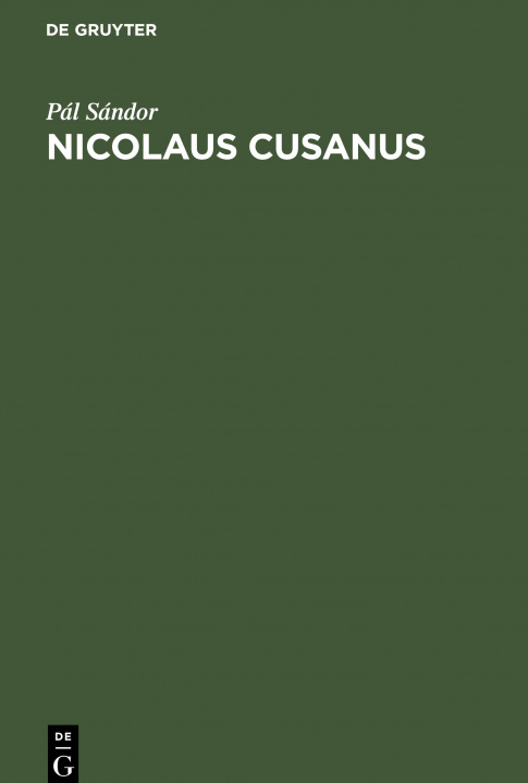 Könyv Nicolaus Cusanus 