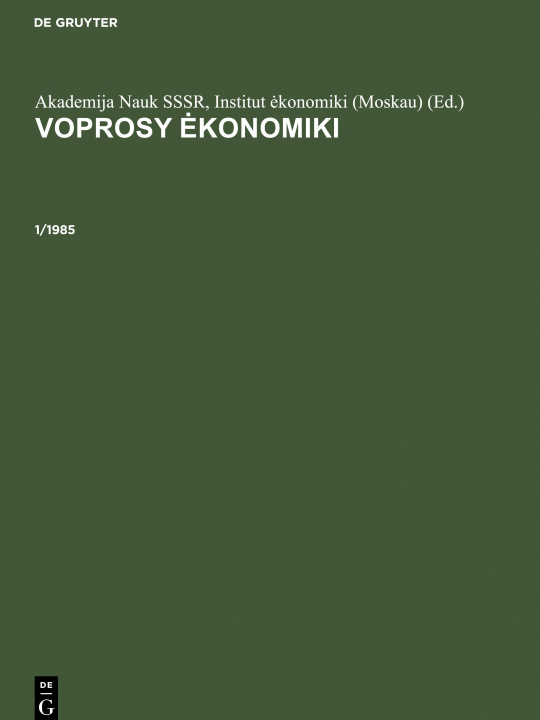 Kniha Voprosy e&#775;konomiki 