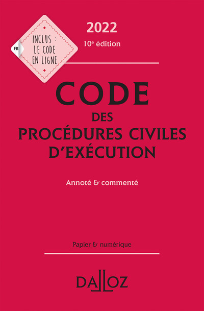 Könyv Code des procédures civiles d'exécution 2022, annoté et commenté. 10e éd. collegium