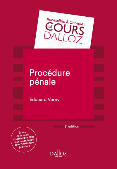 Könyv Procédure pénale. 8e éd. Édouard Verny