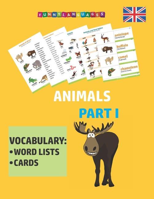 Carte English vocabulary for kids. Animals. Part 1. FUNNY LANGUAGES