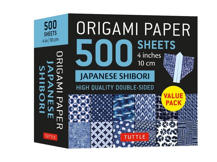 Carte Origami Paper 500 Sheets Japanese Shibori 4 (10 CM): Tuttle Origami Paper: Double-Sided Origami Sheets Printed with 12 Different Blue & White Patterns 
