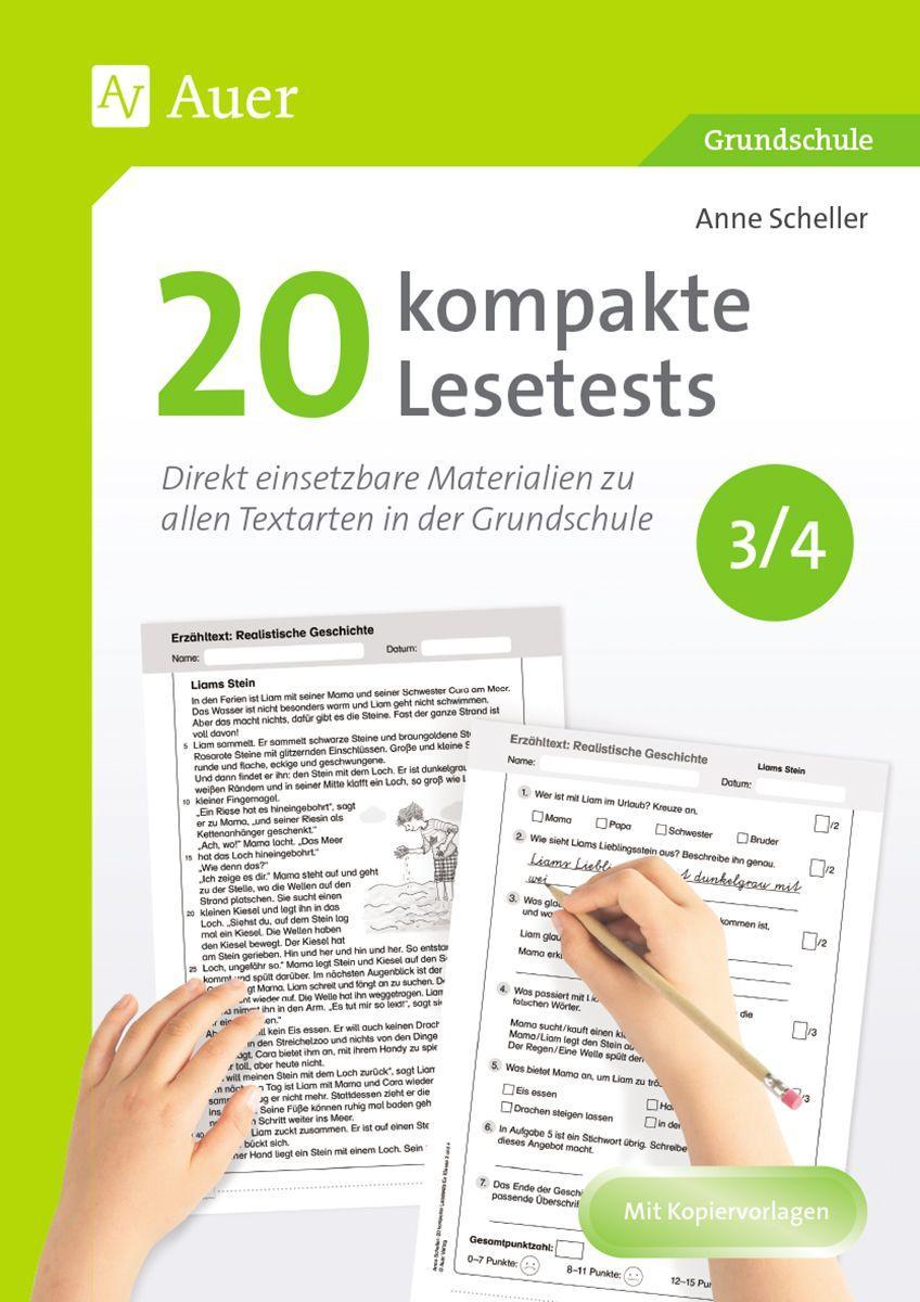 Kniha 20 kompakte Lesetests für Klasse 3/4 