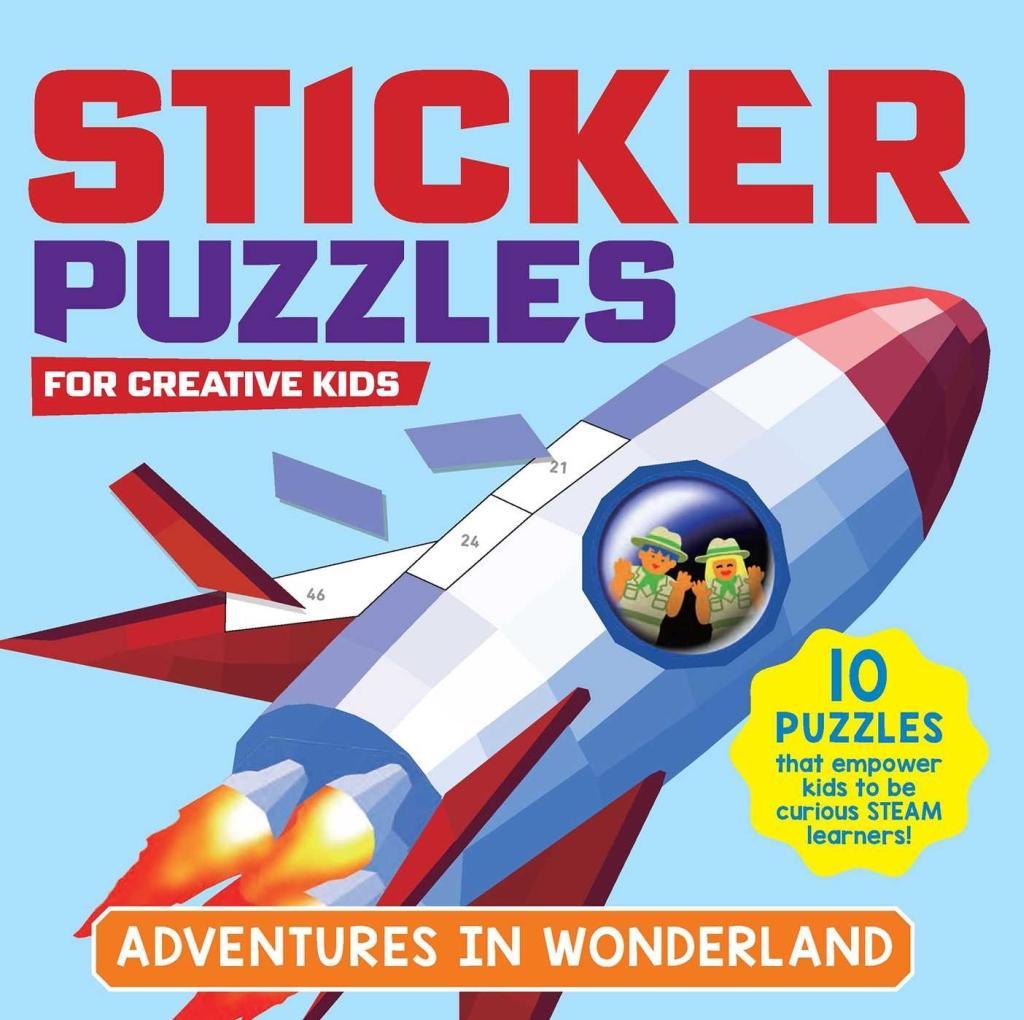 Carte Sticker Puzzles for Creative Kids; Adventures in Wonderland: Sticker by Number; 10 Puzzles with a Fun Exploration Story; For Kids Ages 4-8; Good for F 