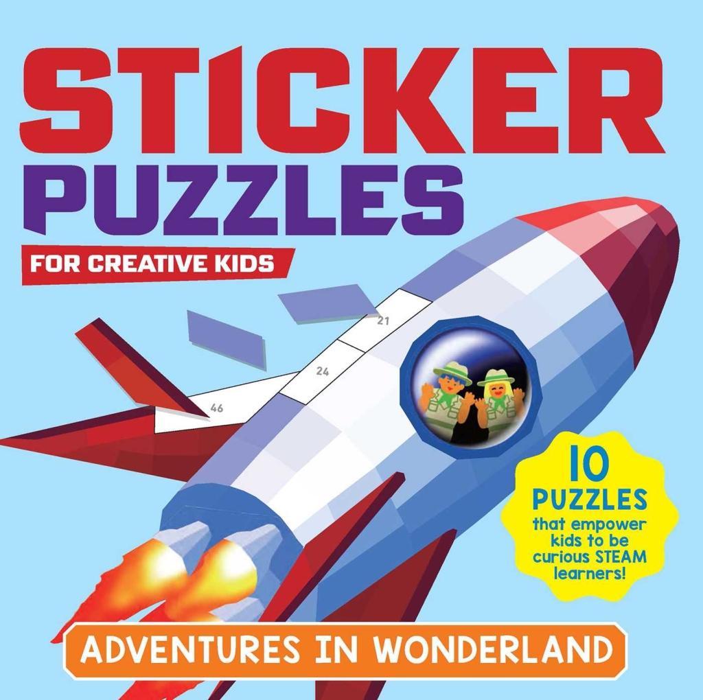 Książka Sticker Puzzles for Creative Kids; Adventures in Wonderland: Sticker by Number; 10 Puzzles with a Fun Exploration Story; For Kids Ages 4-8; Good for F 