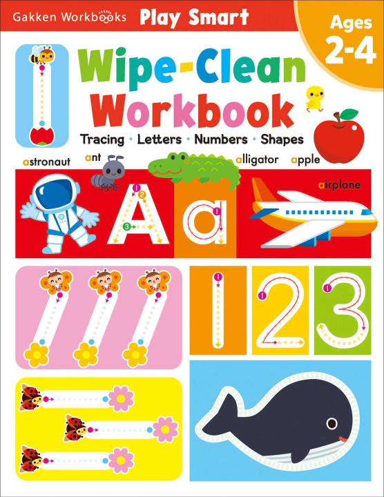 Kniha Play Smart Wipe-Clean Workbook Ages 2-4: Tracing, Letters, Numbers, Shapes: Dry Erase Handwriting Practice: Preschool Activity Book 
