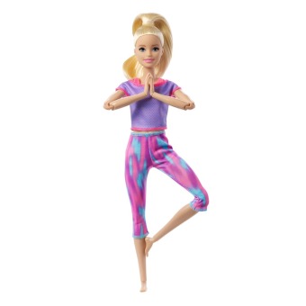 Joc / Jucărie Barbie Made to Move Puppe (blond) im lila Yoga Outfit Mattel