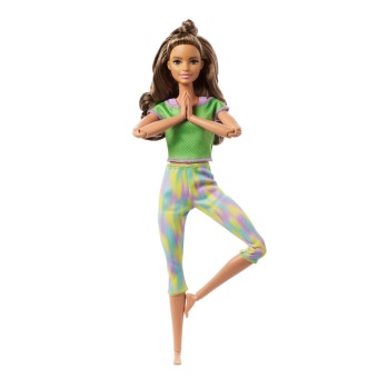 Game/Toy Barbie Made to Move Puppe (brünett) im grünen Yoga Outfit Mattel