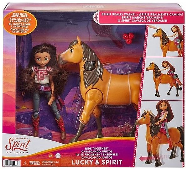 Spiel/Spielzeug Spirit Reitabenteuer Set mit laufendem Spirit Pferd & Lucky Puppe 