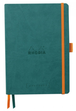 Hra/Hračka Rhodiarama Goalbook A5 Softcover, 120 Blatt elfenbein 90g dot/punktkariert, pfaugrün 