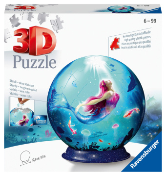 Joc / Jucărie Ravensburger 3D Puzzle 11250 - Puzzle-Ball Bezaubernde Meerjungfrauen - 72 Teile - Puzzle-Ball für Erwachsene und Kinder ab 6 Jahren 