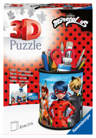 Joc / Jucărie Ravensburger 3D Puzzle 11278 - Utensilo Miraculous - 54 Teile - Stiftehalter für Miraculous-Fans ab 6 Jahren, Schreibtisch-Organizer für Kinder 