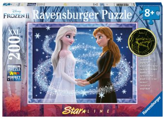 Hra/Hračka Ravensburger Kinderpuzzle - 12952 Bezaubernde Schwestern - Disney Frozen Puzzle für Kinder ab 8 Jahren, mit 200 Teilen im XXL-Format, Leuchtet im Dunk 