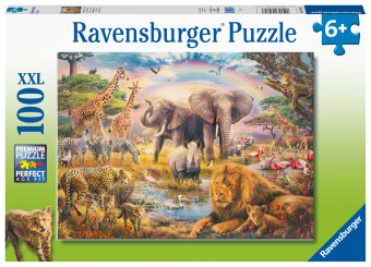 Játék Ravensburger Kinderpuzzle - Afrikanische Savanne - 100 Teile Puzzle für Kinder ab 6 Jahren 