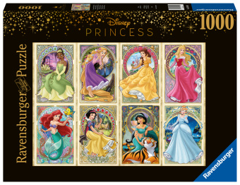 Gra/Zabawka Ravensburger Puzzle 16504 - Nouveau Art Prinzessinnen - 1000 Teile Disney Puzzle für Erwachsene und Kinder ab 14 Jahren 