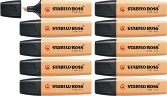 Hra/Hračka Textmarker - STABILO BOSS ORIGINAL Pastel  - 10er Pack - sanftes Orange 