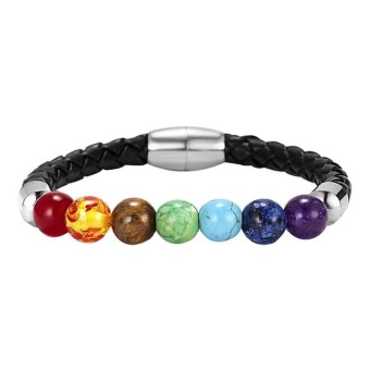 Spiel/Spielzeug Armband Leder, Chakra Edelsteine 