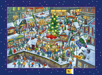 Calendar / Agendă Wimmeliger Weihnachtsmarkt, Wandkalender Joachim Krause