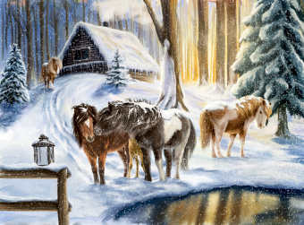 Calendar / Agendă Winterpferde, Wandkalender Julia Gerigk