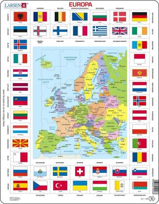 Játék Europa Länder + Flaggen (Kinderpuzzle) 